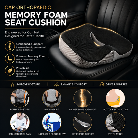 Orthopedic Memory Foam Car Seat Cushion